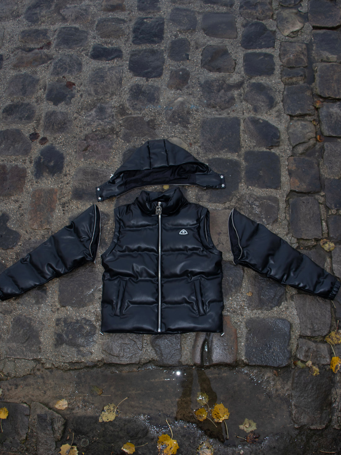 *LEATHER PUFFER JACKET