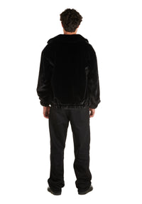 PIMP Fur Jacket black panther