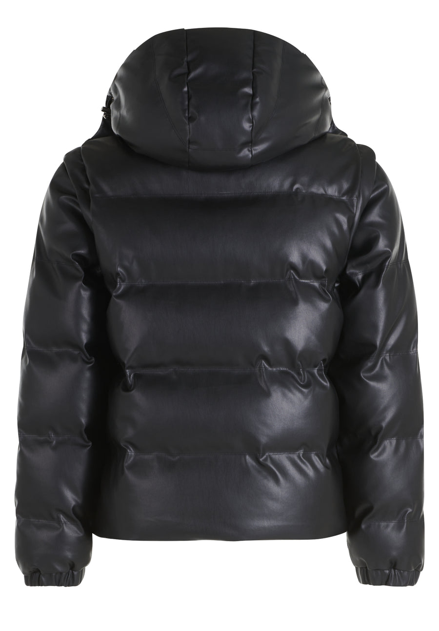 *LEATHER PUFFER JACKET