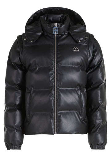 *LEATHER PUFFER JACKET